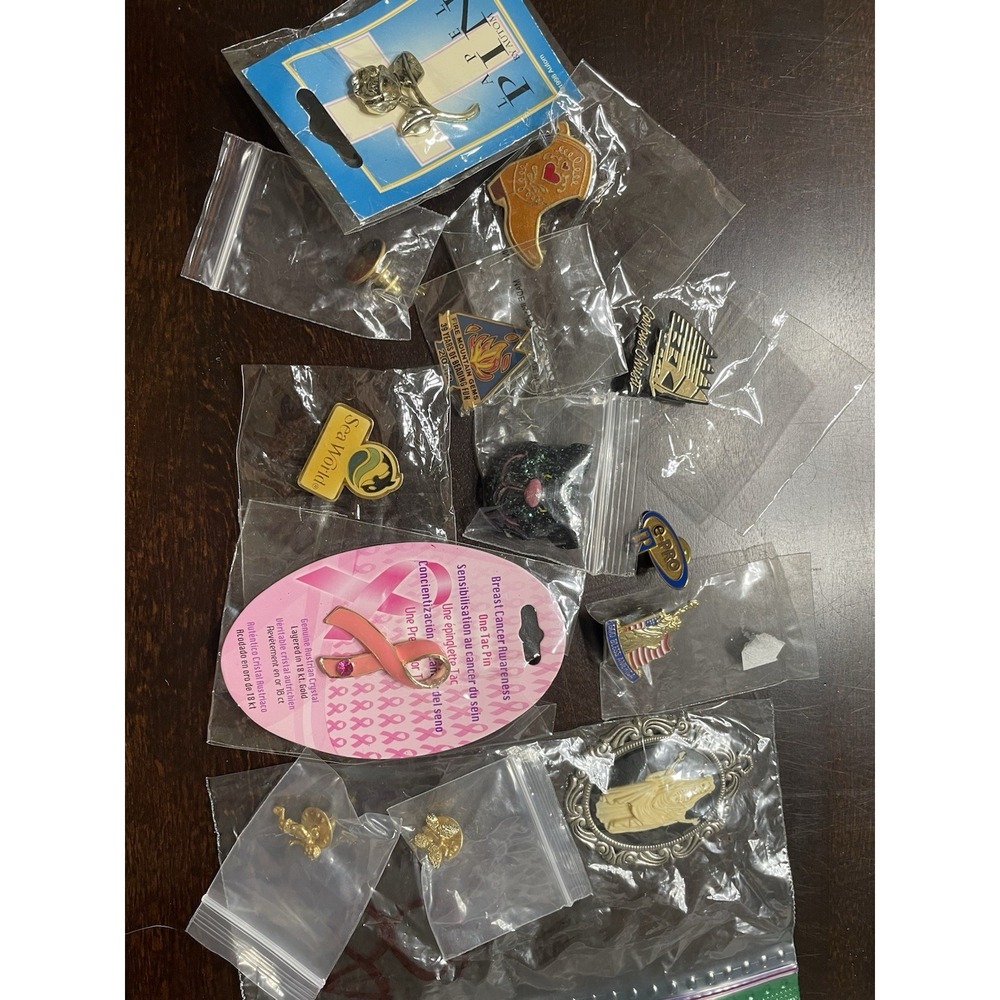 Lot 13 Vintage Souvenir Lapel Pins Awareness Travel Religious Mix